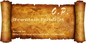 Ohrenstein Pelbárt névjegykártya